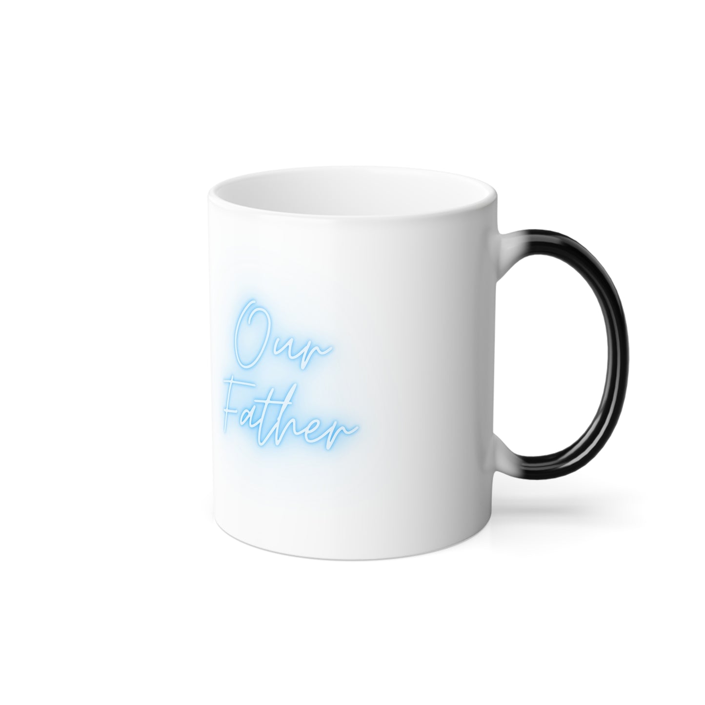 Mug - Color Changing Our Father Prayer in Blue Font