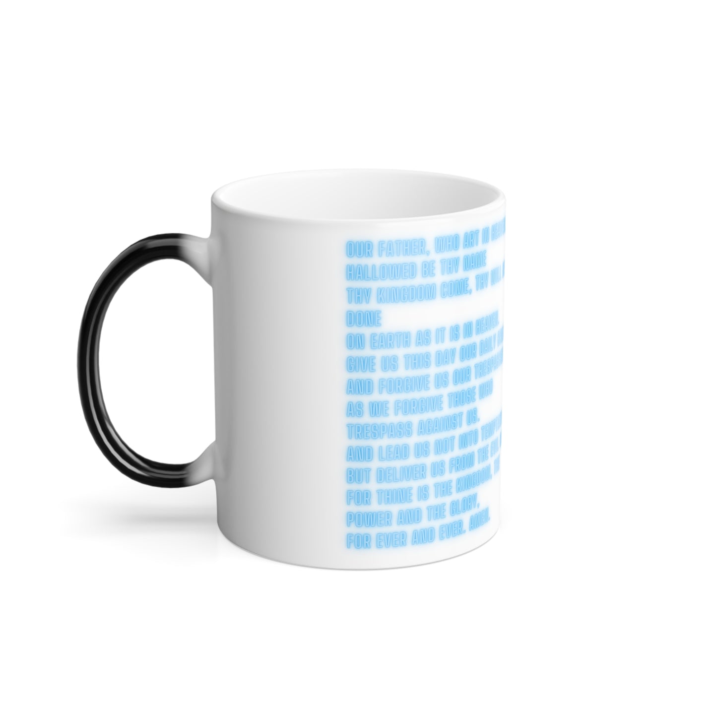 Mug - Color Changing Our Father Prayer in Blue Font