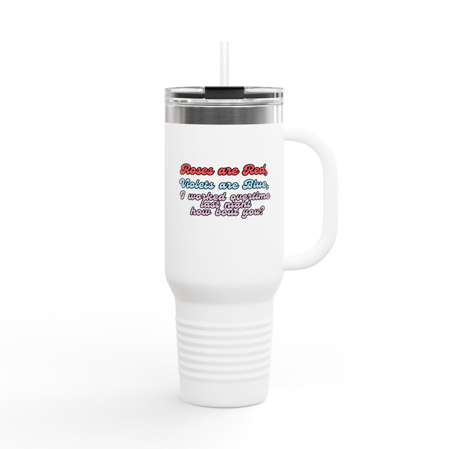 Personalized Insulated Travel Mug - "Roses Are Red" Design - Perfect for Coffee Lovers & Gifts